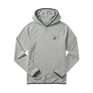 
Mahi UV Tech Hoodie Grey front flat lay – UPF 50 recycled polyester performance hoodie – The Simple Man