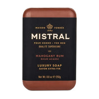 Mistral Mahogany Rum Bar Soap in Packaging Front View