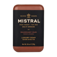 Mistral Mahogany Rum Bar Soap in Packaging Front View