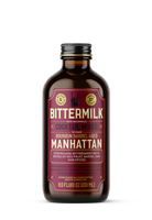 Bittermilk  Manhattan cocktail mixer bottle on a white background
