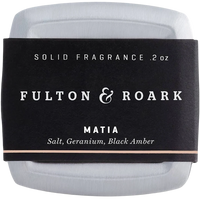 Fulton & Roark Matia Solid Fragrance in metal travel container, product shot