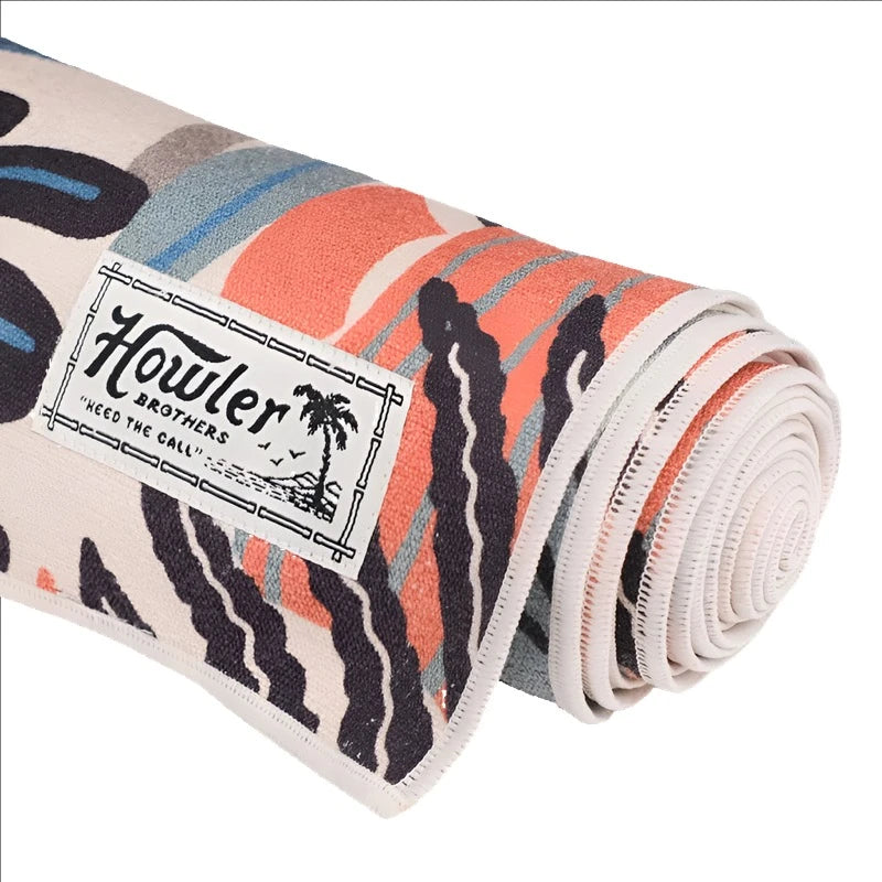 Howler brothers McKinney Microfiber towel, everglades pattern, rolled up  view