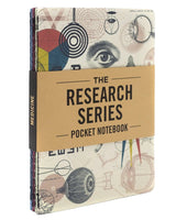 Medicine Pocket Notebook 4-Pack stacked with kraft band labeled The Research Series from The Simple Man