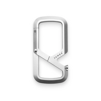 The James Brand Mehlville EDC carabiner in silver machined aluminum