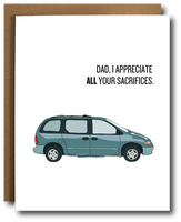 Father's Day Card with a Minivan on the front