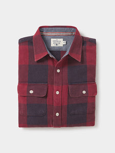 The Normal Brand Mountain overskirt in Red Buffalo check, Flat lay View