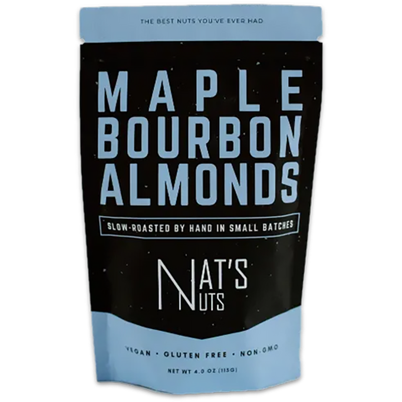 Nats Nuts Maple Bourbon Almonds in package 
