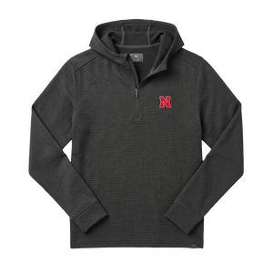 Nebraska Legacy Performance Waffle 1/4-Zip Hoodie - Black