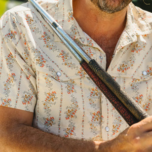 Mens western snap shirt lightweight performance fabric outdoor lifestyle wear