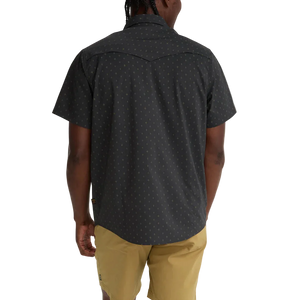 Howler Brothers Open Country Tech Shirt Supernovas Antique Black back view mens short sleeve western shirt