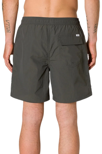 Poolside Volley swim short Black Wash back view – back patch pocket and Katin label – The Simple Man