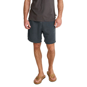 Howler Brothers Palmetto Chill Shorts Washed Navy – front view men's brushed French terry lounge shorts with relaxed fit