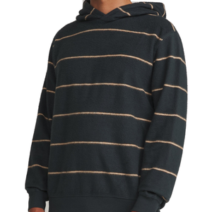 Man wearing the Parks Hood in Black Wash, side view