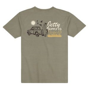 Pickup Tee - Military Green Cotton Graphic Tee