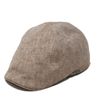 Wigens Pieter Herringbone linen pub cap in Brown