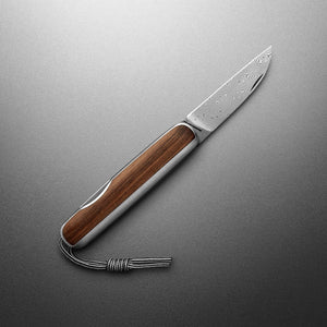 The James Brand Pike knife rosewood scales close up detail