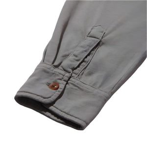 Grayers Pima Cotton Long Sleeve Polo in Moon color, close up fabric detail sleeve view