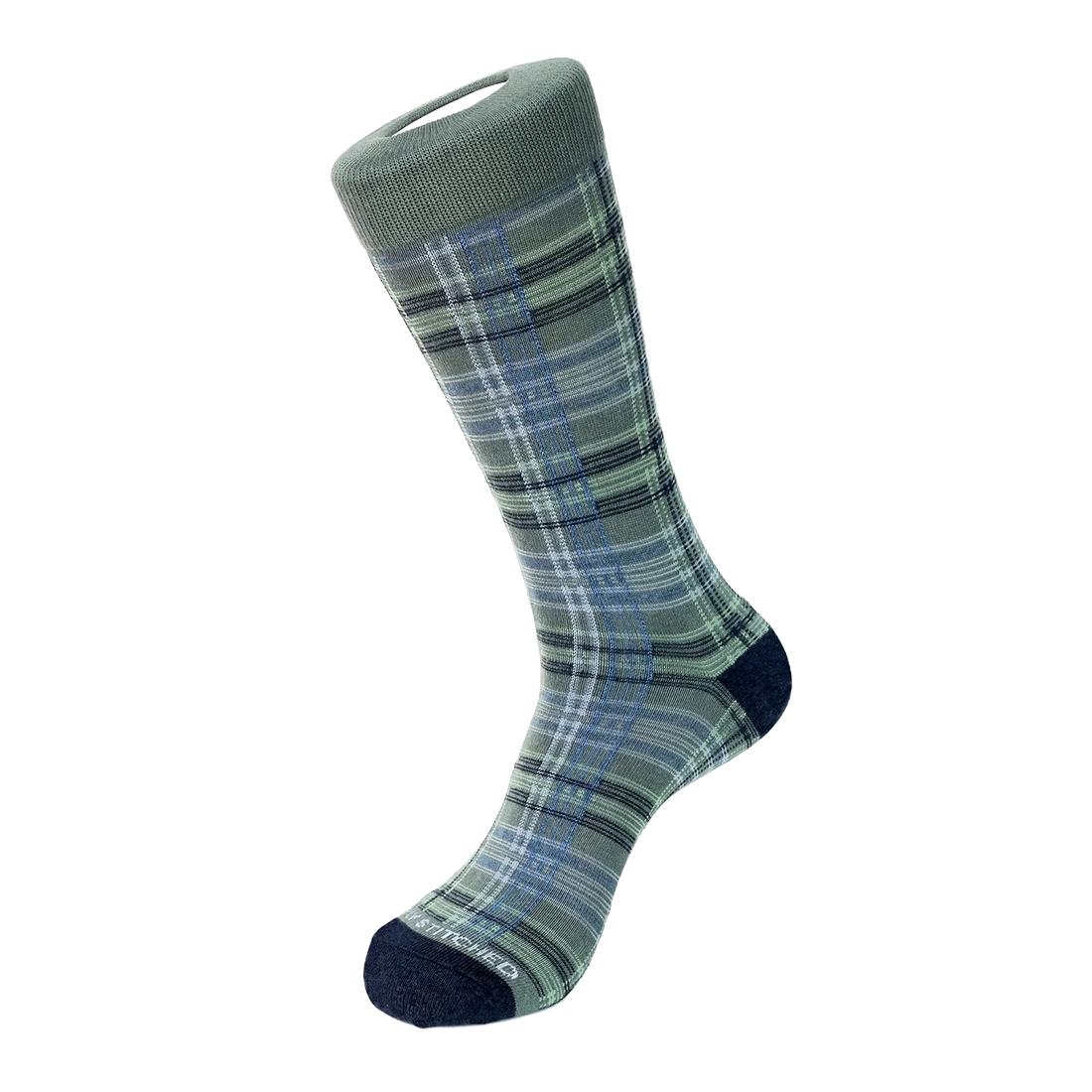 Unsimply Stitched Plaid Stripe Sock in Teal Multi, flat lay view of plaid pattern
