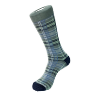 Unsimply Stitched Plaid Stripe Sock in Teal Multi, flat lay view of plaid pattern