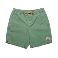 Howler Brothers Pressure drop cord shorts in Lichen Green, flat lay view