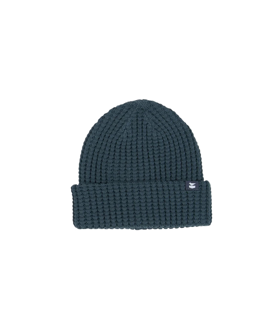 Storm grey Prowl Beanie by The Simple Man – men's chunky rib knit winter hat with folded cuff