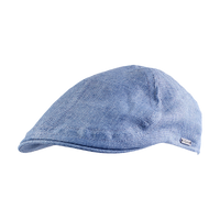 Wigens Pub Cap in Hopsack linen, Denim Blue