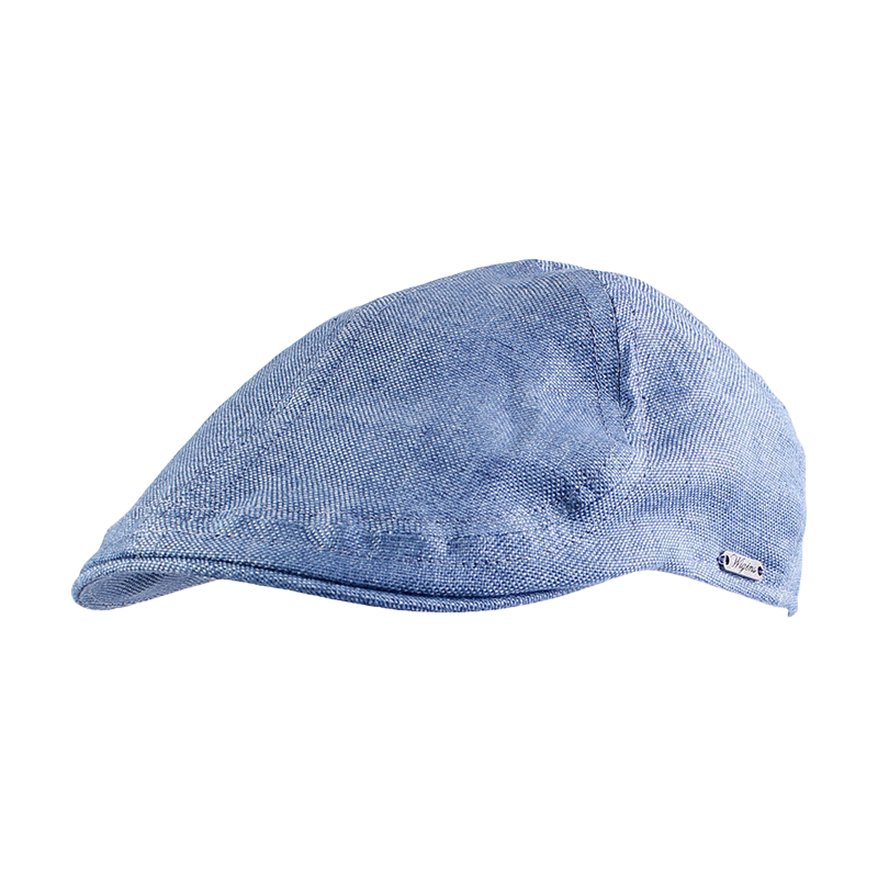 Wigens Pub Cap in Hopsack linen, Denim Blue