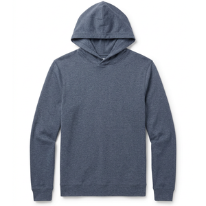 Puremeso Essential Hoodie in Bluestone, flat lay product photo at The Simple Man