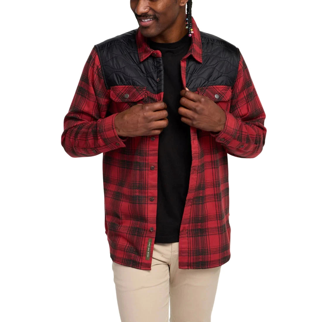 ront view of Howler Brothers Quintana Quilted Flannel Shirt – Dual chest pockets and black quilted yoke – The Simple Man