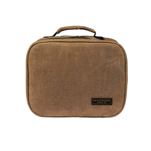 Readywares Waxed Canvas Lunch Box, front view showing Readywares Supply Co. branded patch