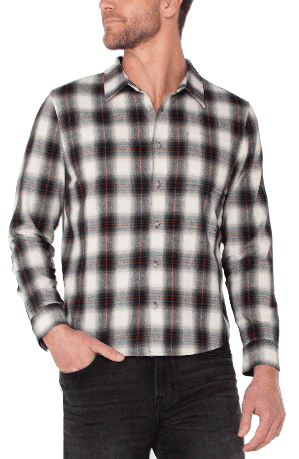 plaid button up dress shirt White Eric Plaid Leeward Dress Shirt
