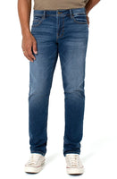 Front view of man wearing Liverpool Regent Relaxed Fit Knit Denim Jeans in vintage wash