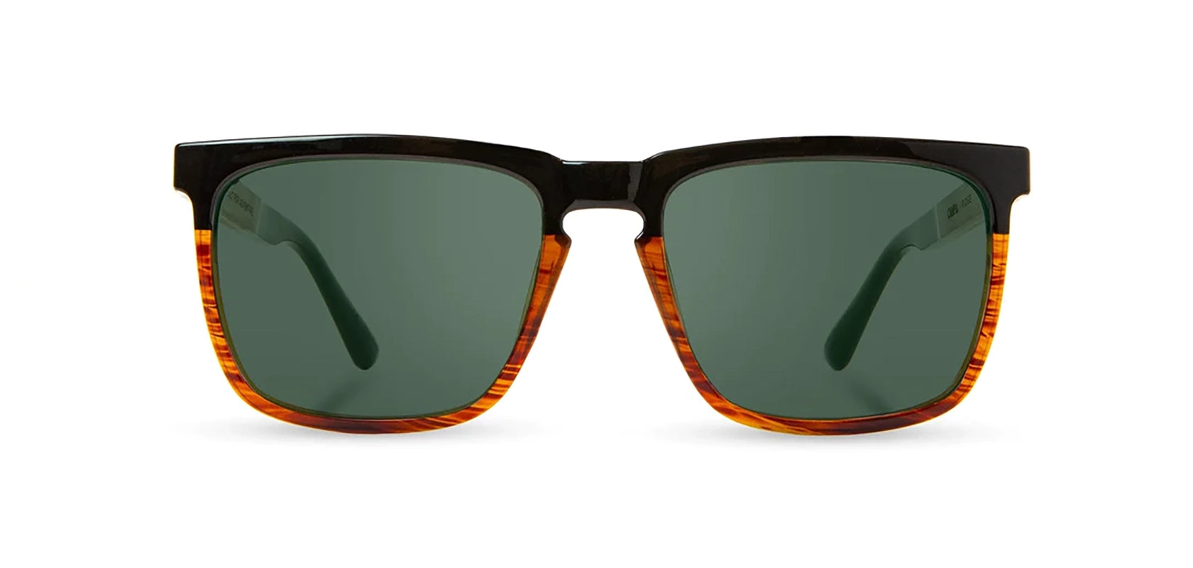 Camp Ridge Sunglasses in Black/Tortoise/Walnut frames, with Basic G15 polarized lenses, Front  view