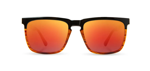 Camp Ridge Sunglasses in Black/Tortoise/Walnut frames, with HD+ Solar Flash polarized lenses, Front  view