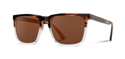 Camp Ridge sunglasses with Whiskey Soda / Walnut Frames, with Brown Polarized lenses, Front Angled View