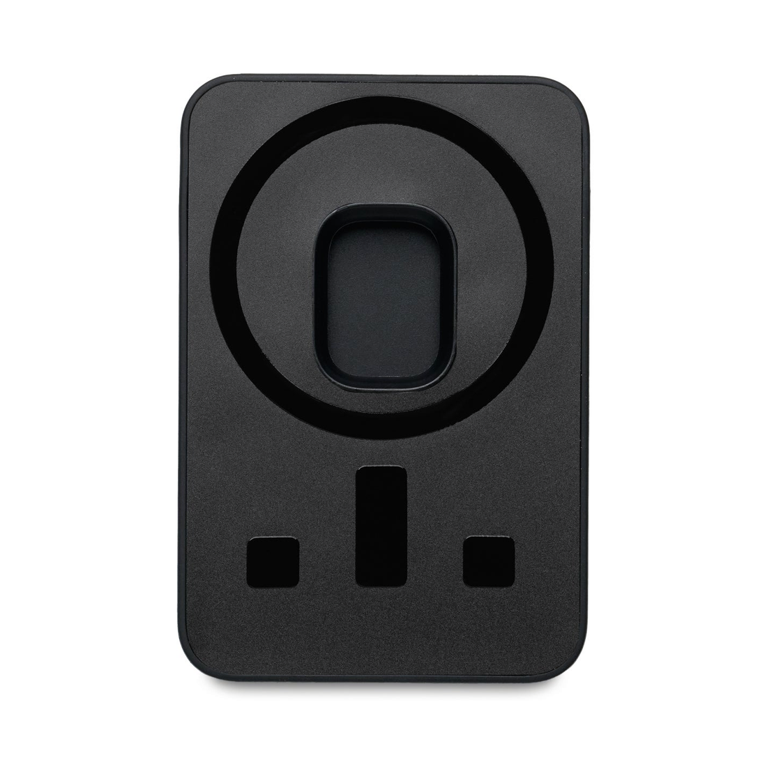 Back of the Matte Black cardholder with the magnet array and non-slip coating