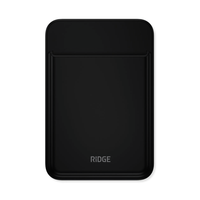 Matte Black MagSafe cardholder, front view with open card pocket