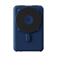 Dark Harbor 10,000 mAh MagSafe power bank, front view with magnetic charging pad and kickstand