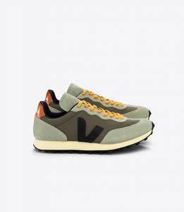 Veja Rio Branco Casual Shoe in Kaki/Black color, side view