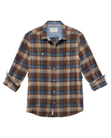 Ritter Flannel Shirt in brown, blue, and tan plaid – men's classic cotton flannel with chest pockets, available at The Simple Man