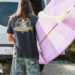 Howler Brothers River Wizard T-Shirt Navy Heather back graphic lifestyle surf photo mens cotton blend tee The Simple Man Store Omaha