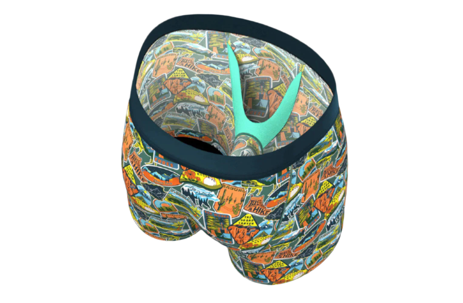 Interior view of Shinesty Road Trip Boxer Briefs – Ball hammock pouch and moisture-wicking lining – The Simple Man