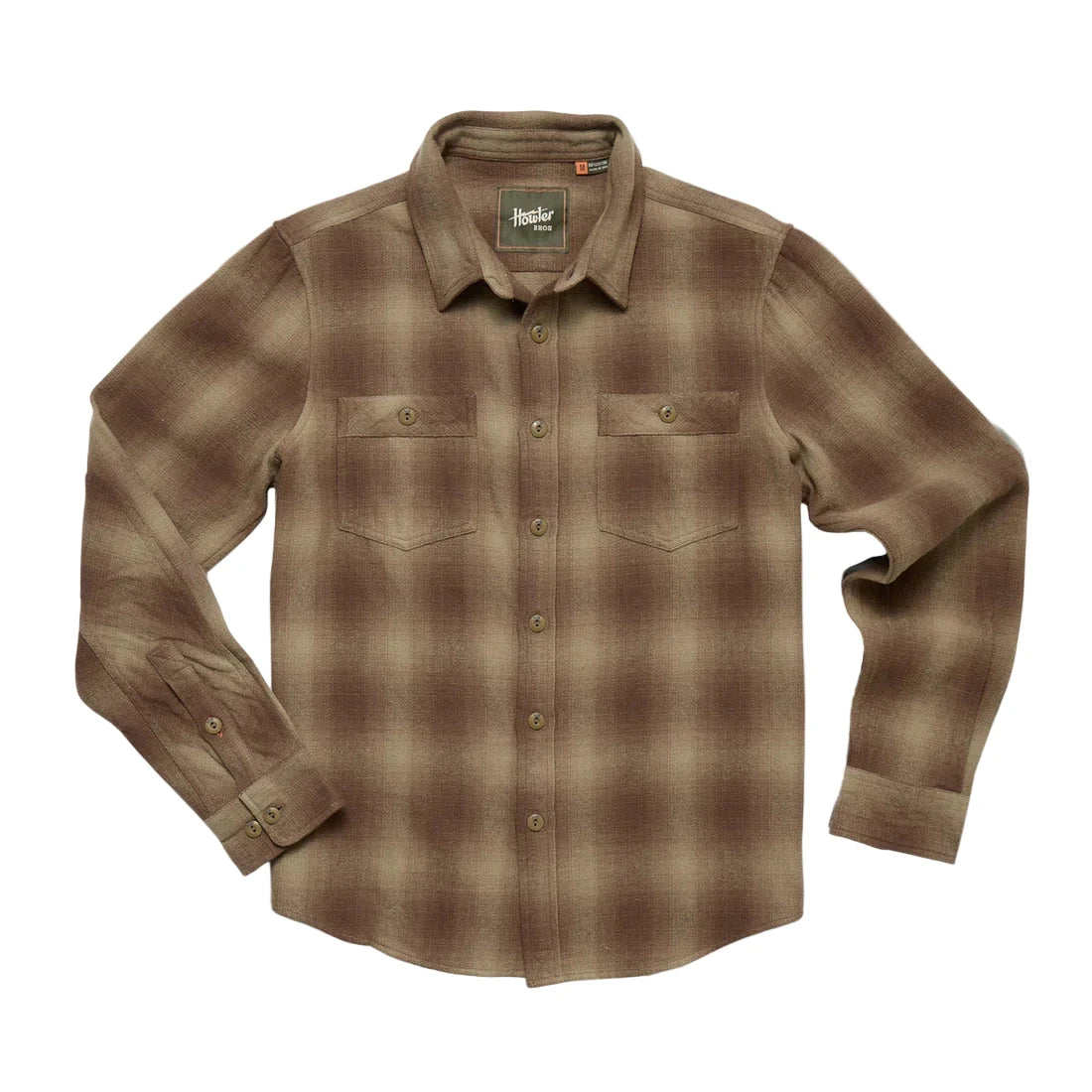 Full flat lay of Rodanthe Blanket Flannel in Aloe – long sleeve plaid flannel shirt-jacket made from heavyweight cotton