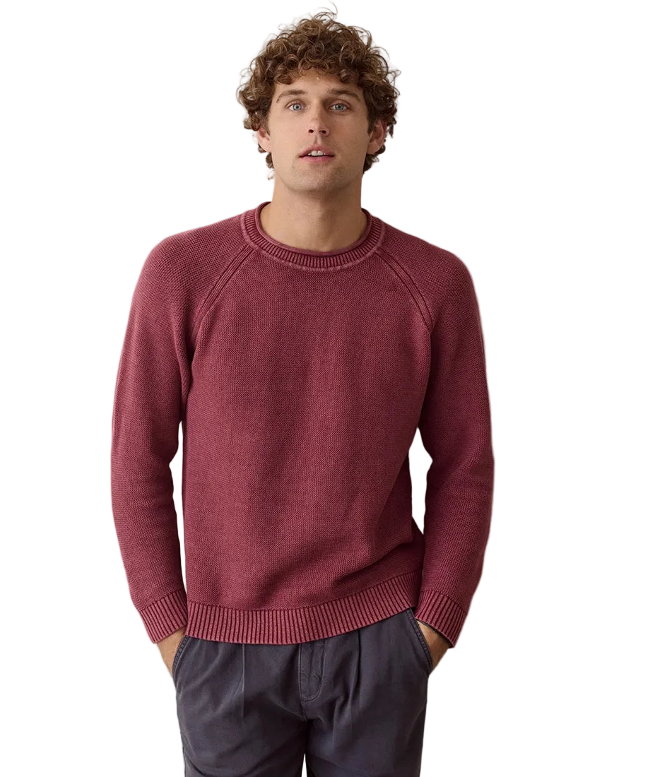 Man wearing Cabernet roll neck sweater, front view on model - The Simple Man