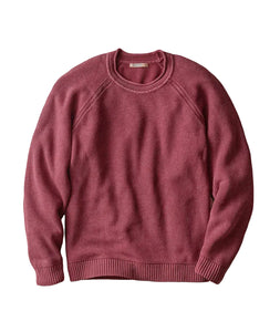 Cabernet garment-dyed cotton roll neck sweater, flat lay view - The Simple Man