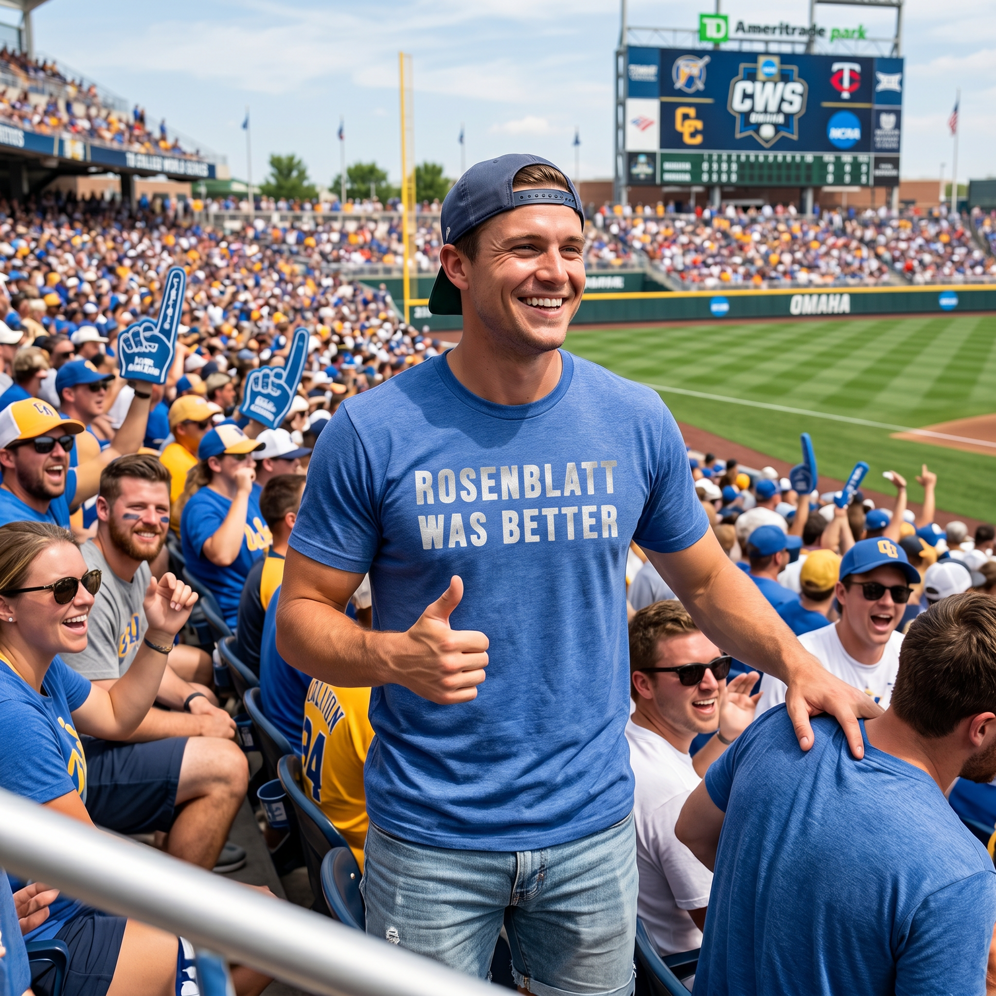 Rosenblatt Was Better T-Shirt Simple Man original tri-blend tee worn on model showing fit and print detail
