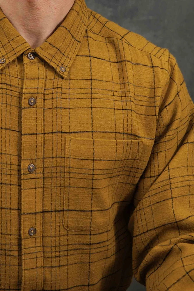 Front detail of Sutton Slim Shirt showing slim fit, single chest pocket, and button-down collar