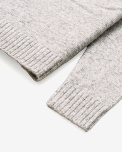 Close-up of the rib-knit cuff on the Cloud Grey tri-blend henley sweater - The Simple Man