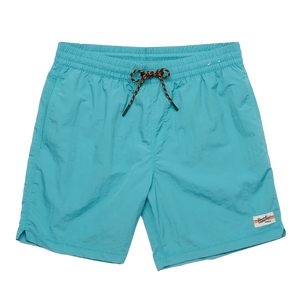 Howler Brothers Salado Shorts in Aqua, flat lay view