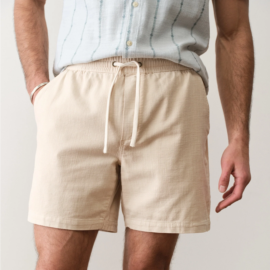 Marine Layer Saturday Beach Short 6 inch sand back view showing back zip pocket